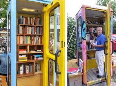 Trois usages possibles pour une cabine téléphonique réemployée