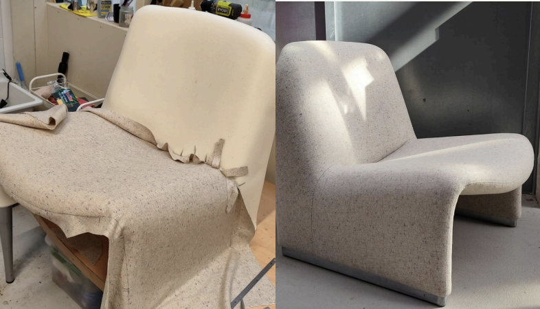 Assise en cours de retapissage