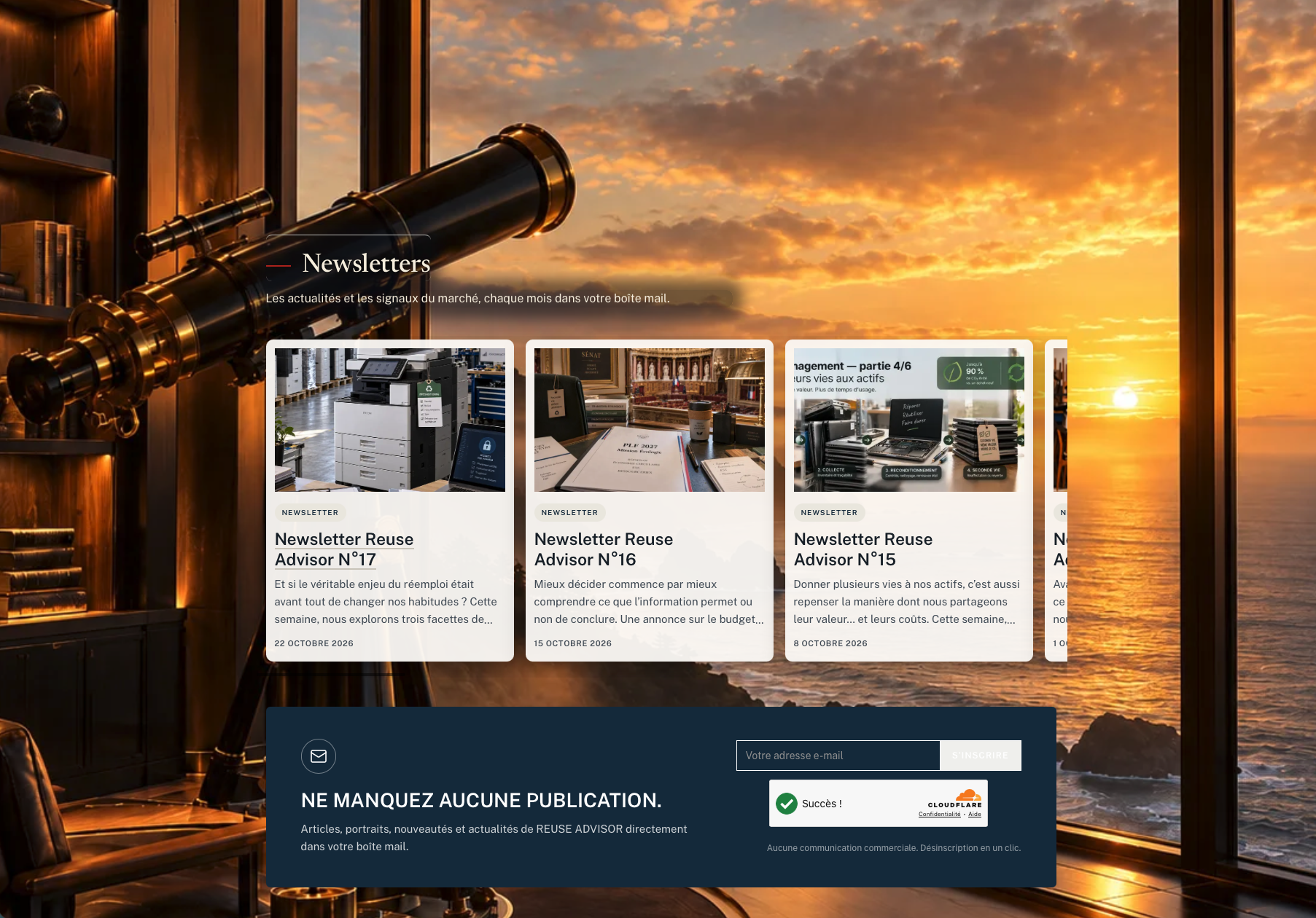 Nouveau site Reuse Advisor en visite guidée