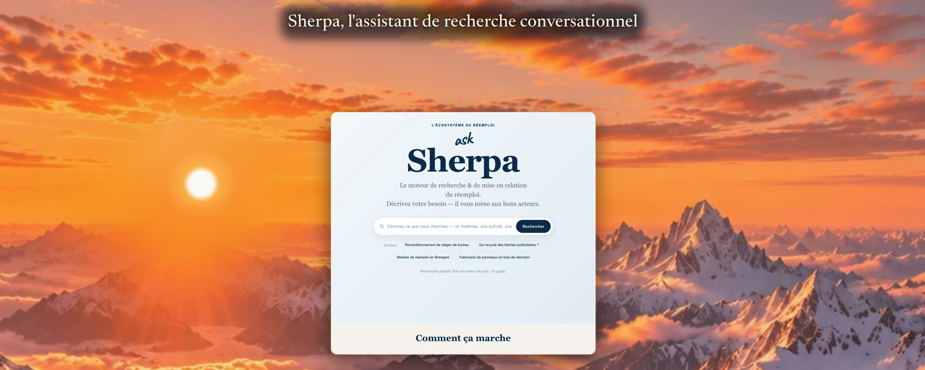 Sherpa, l’assistant IA de REUSE ADVISOR qui aide à chercher sans se perdre